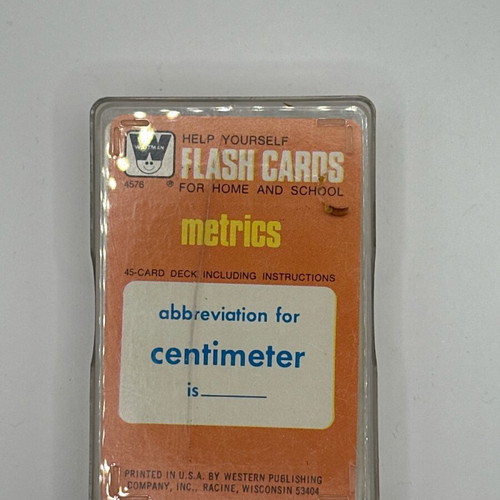 Whitman Metrics Flash Cards used, educational toy from 1970s