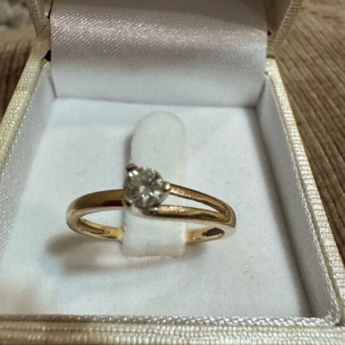 Diamond ring 0.30ct 14K gold size 54 like new