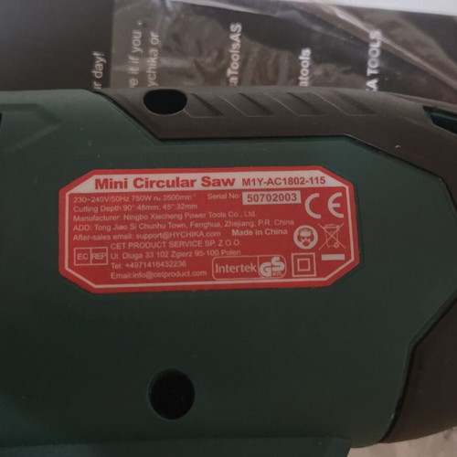 Hychika Mini Circular Saw model M1Y-AC1802-115 750W new
