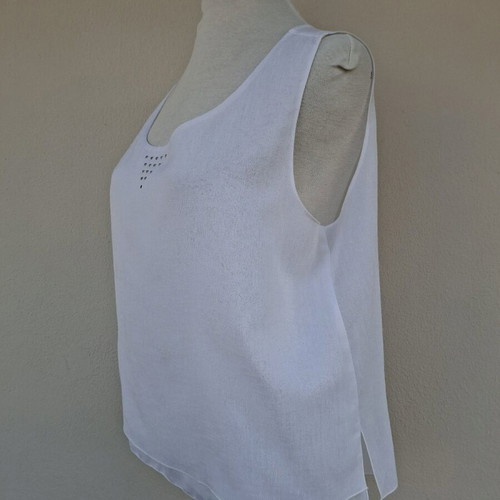 Top L white with rhinestones like new