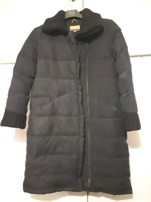 Black thick coat used, quilted style with zipper