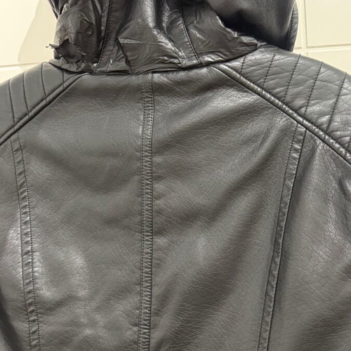 Attrattivo leather jacket used, size Small, black with green lining