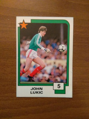 Panini Soccer Superstars 1988 Card No5 John Lukic used