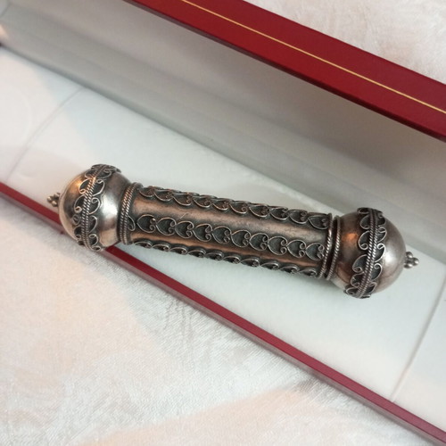 Sterling Silver 925 Scroll Paper Holder Persian Antique used