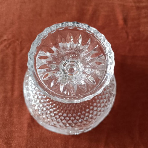 Vintage crystal fruit bowl handmade with base from Germany like new