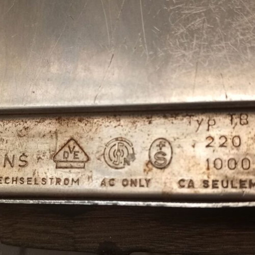 Vintage Siemens electric iron used, model Typ TB 15 01