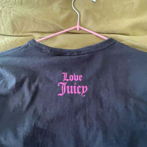 Juicy Couture Angel T-shirt, black and pink, size S