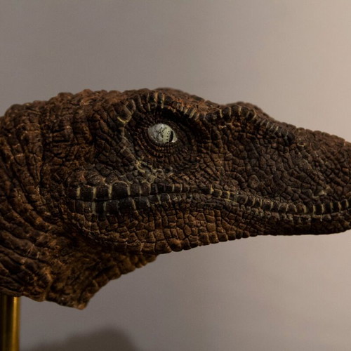 Velociraptor dinosaur head handmade, made to order, Jurassic Park