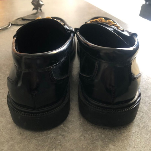 Mango loafers used black shiny leather size 39