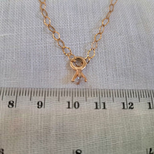 Gold-Plated Silver 925 Necklace with Mini Solitaire Zircon, Like New