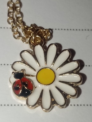 Daisy ladybug necklace new