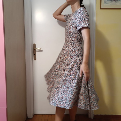 Vintage pink floral midi dress H&M like new