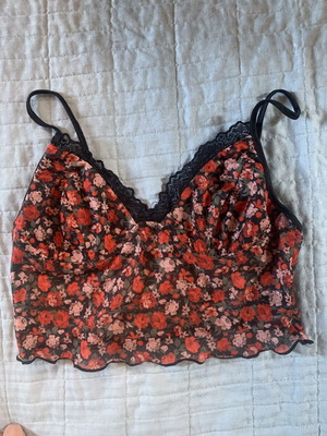 Shein crop top size Small, sheer with bust lining, like new