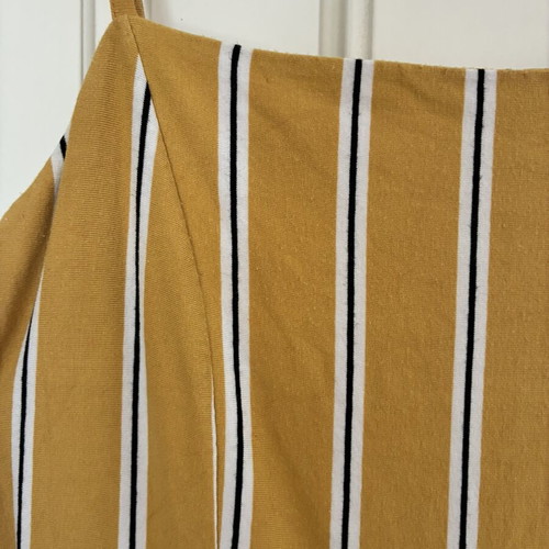 Bershka retro-style mustard striped summer jumpsuit size M like new