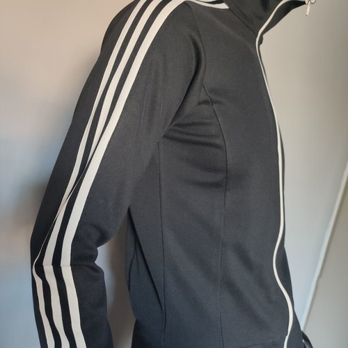 Adidas Originals Vintage jacket, size S, black with white stripes