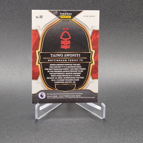 2022 Panini Select Premier League Terrace Pink Ice Prizm Taiwo Awoniyi Nottingham Forest card