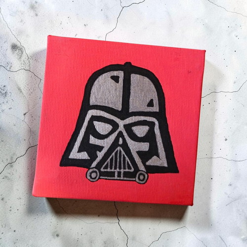 Darth Vader Handmade Mini Canvas Painting New
