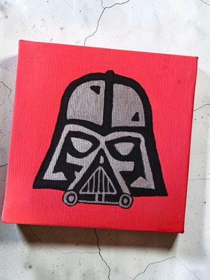 Darth Vader Handmade Mini Canvas Painting New