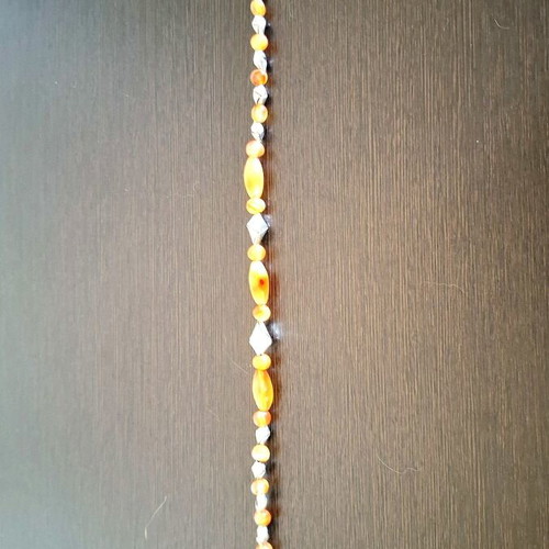 Vintage 80s-90s 925/926 Silver Necklace with Natural Agate and Carnelian, Handmade
