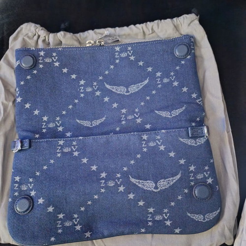 Zadig Voltaire Denim Bag new with silver chains
