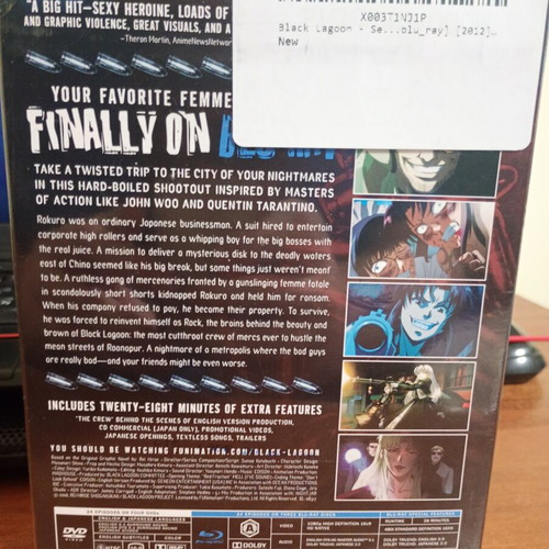 Black Lagoon Combo Pack Blu-ray and DVD new, complete series