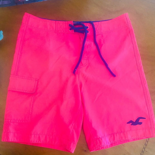 Hollister men's swim shorts, pink, size M