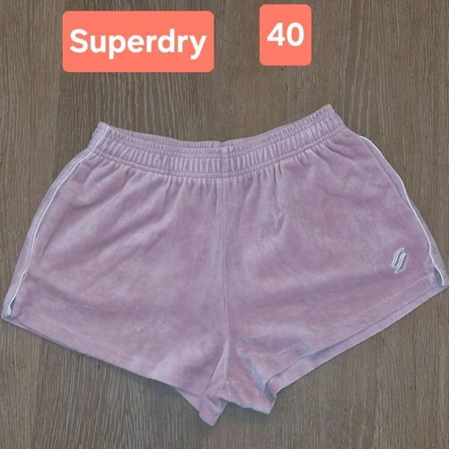 Superdry Women's Pink Velvet Shorts Size 40 Like New