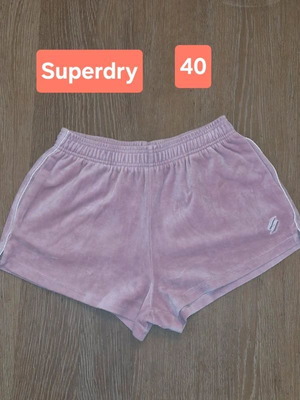 Superdry Women's Pink Velvet Shorts Size 40 Like New