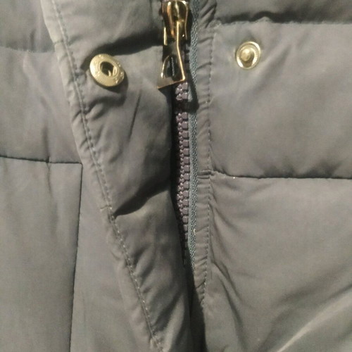 Women's waterproof jacket used blue small with hood and fur trim