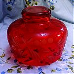  Μπολ/φοντανιερα , χρωματιστό κρύσταλλο red USSR Badash 40'-60'