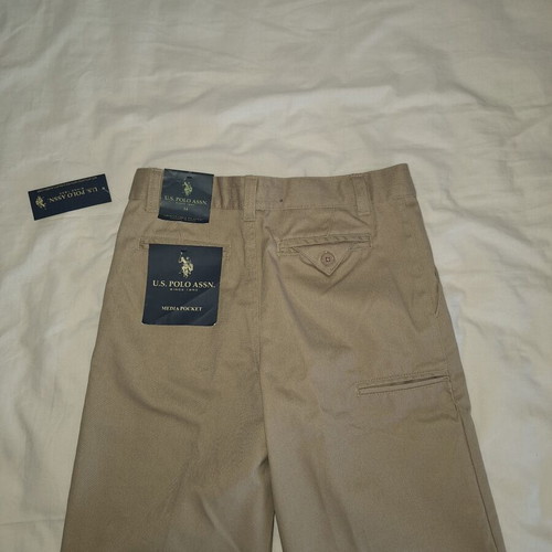 U.S. Polo Assn. Boys' Chino Bermuda Shorts New Beige Size 14