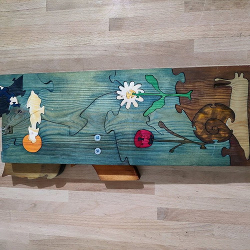 To Platoni wooden mosaic used, artwork