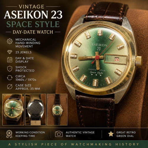Aseikon 23 Space Style vintage mechanical wristwatch