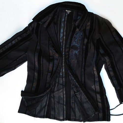 Glam-rock goth shirt tie-back, like new, size S/M