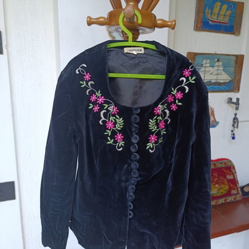 Velvet cardigan vintage like new, size M, black
