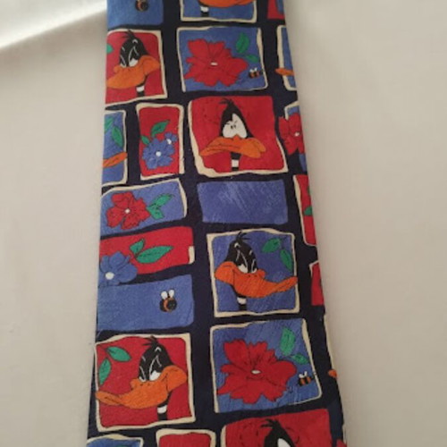 Marks & Spencer tie with Daffy Duck pattern like new, multicolor