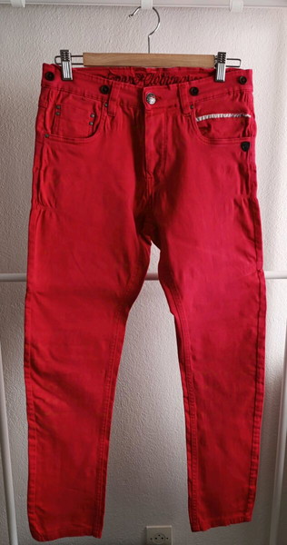 Κόκκινο jeans παντελόνι , size 32, Medium