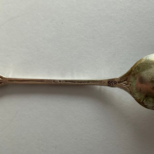 Silver 835 demitasse spoon used with cherub handle