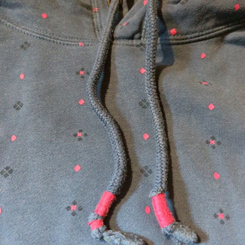 Funky Buddha men's sweatshirt used, blue with fuchsia designs, size M
