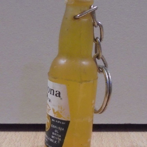 Corona beer old promotional rubber keychain used