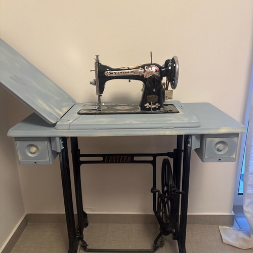 Eastern sewing machine used with drawers and chalk paint finish