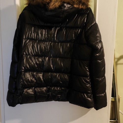 Women's black jacket with detachable hood, XL