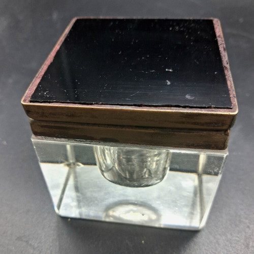 Antique EPNS Desk Inkwell Davis & Sons Glasgow 1897-1920 used