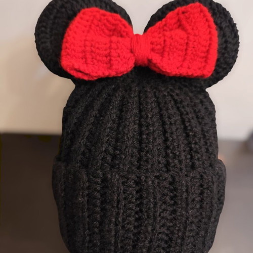 Minnie Mouse hat and scarf new set, 50% wool and 50% acrylic