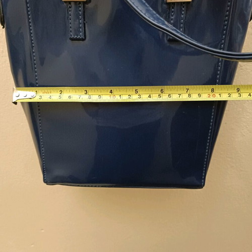 Blue Navy patent look handbag and shoulder bag like new