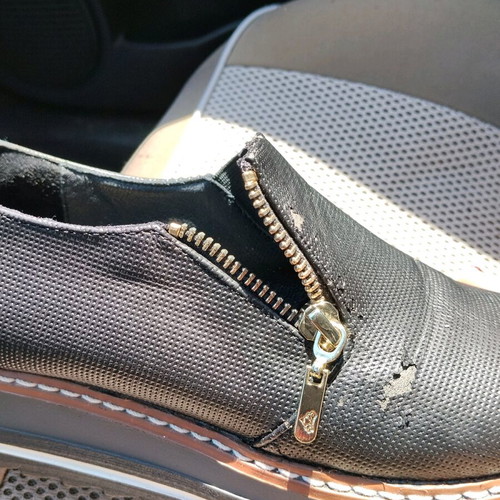 Exè slip on shoes used with gold zipper and thick sole size 38