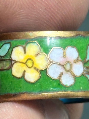 Vintage cloisonné ring used, weight 5.5 grams