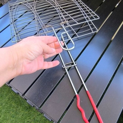 Double Stainless Steel Grilling Rack 28x28 cm like new with Lock