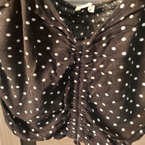 Crop top Namaste polka dot used, size M, black and white