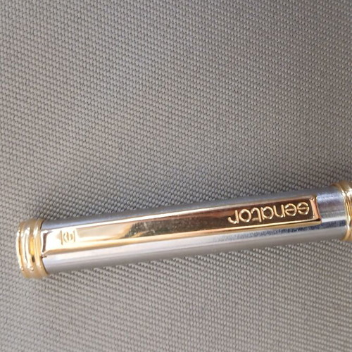 Senator Vintage Ballpoint Pen Stainless Steel & Gold Trim like new with case